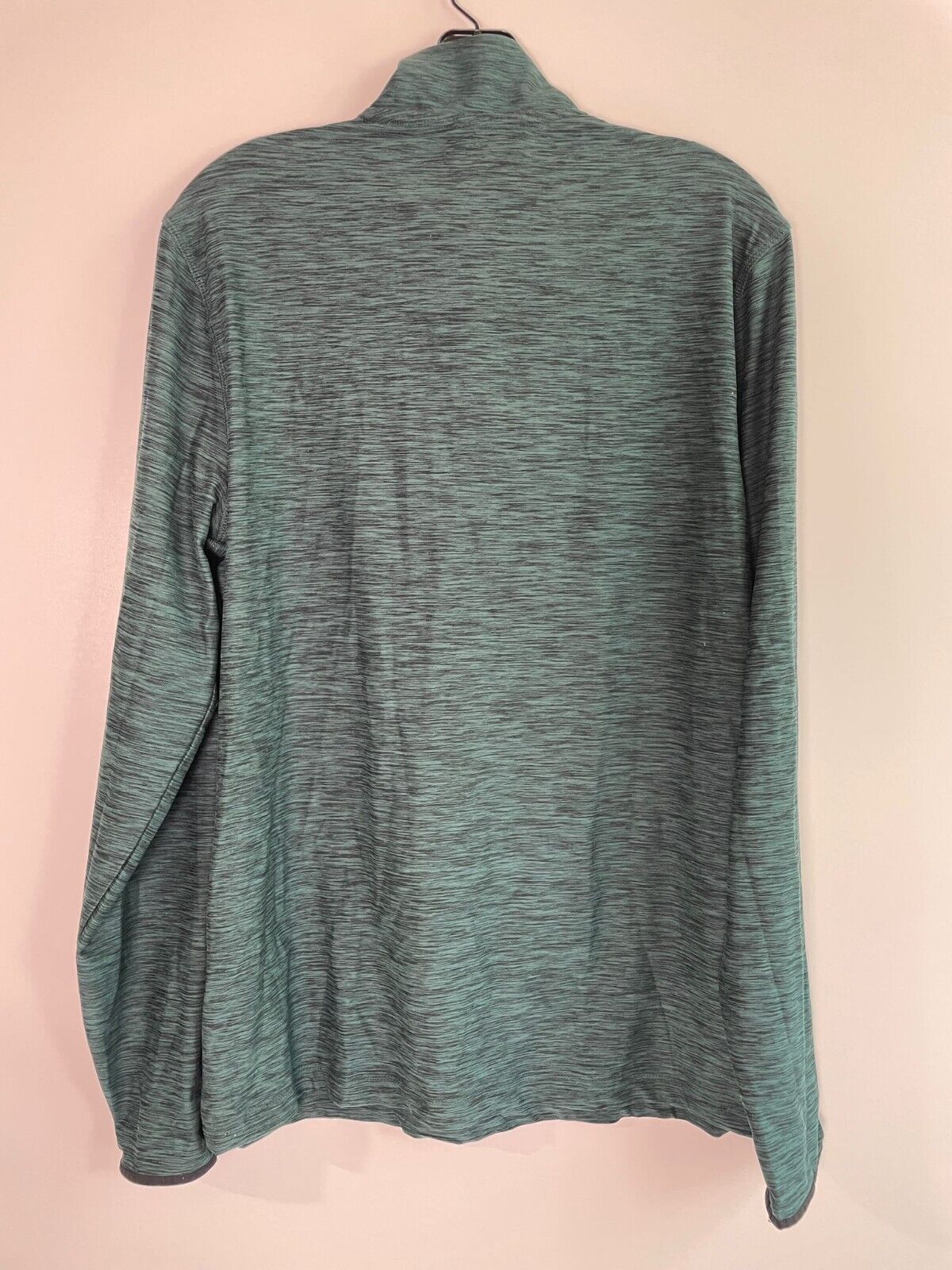 Gap Fit Men M Active Half-Zip Long Sleeve Tee T Shirt Mock Neck Pullover Green