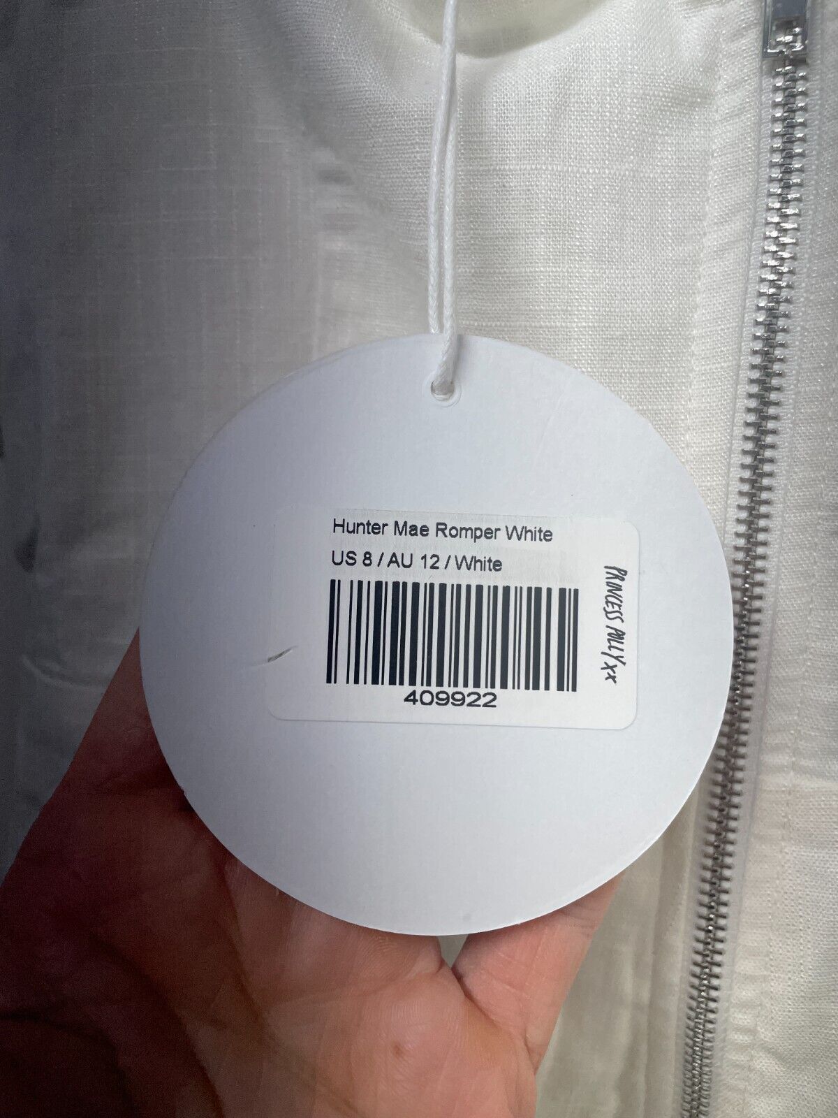 Princess Polly Women's 8 Hunter Mae Romper White Linen Strapless Playsuit NWT