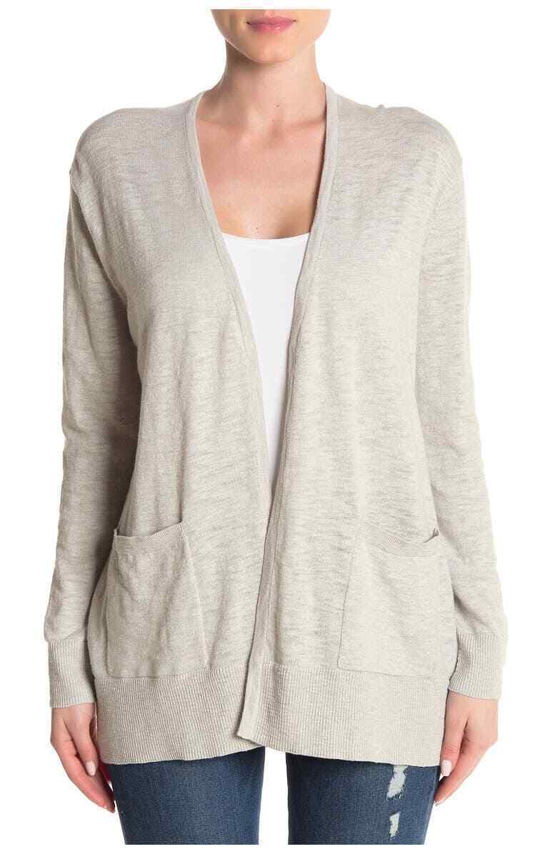 Madewell Womens Lightweight Open Front Patch Pocketed Cardigan Sweater Cotton