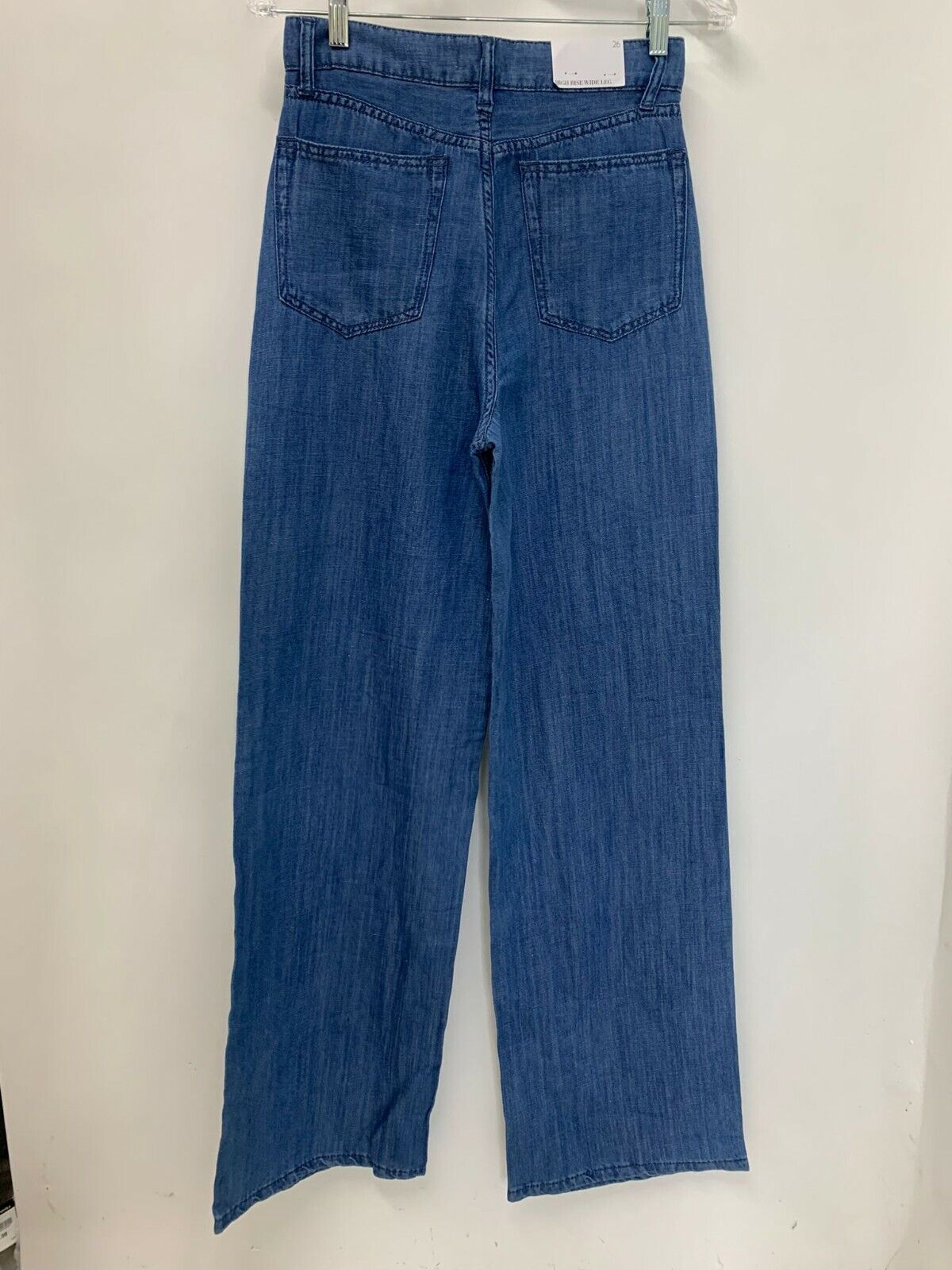 WeWoreWhat Womens 26 High Rise Wide Leg Jeans Linen Pant Houston Wash 27