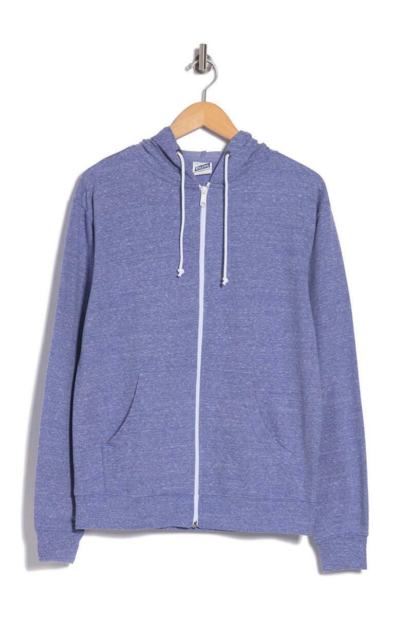 Jeff Athletics Mens M Powder Blue Northridge Front Zip Hoodie Jacket Sweatshirt