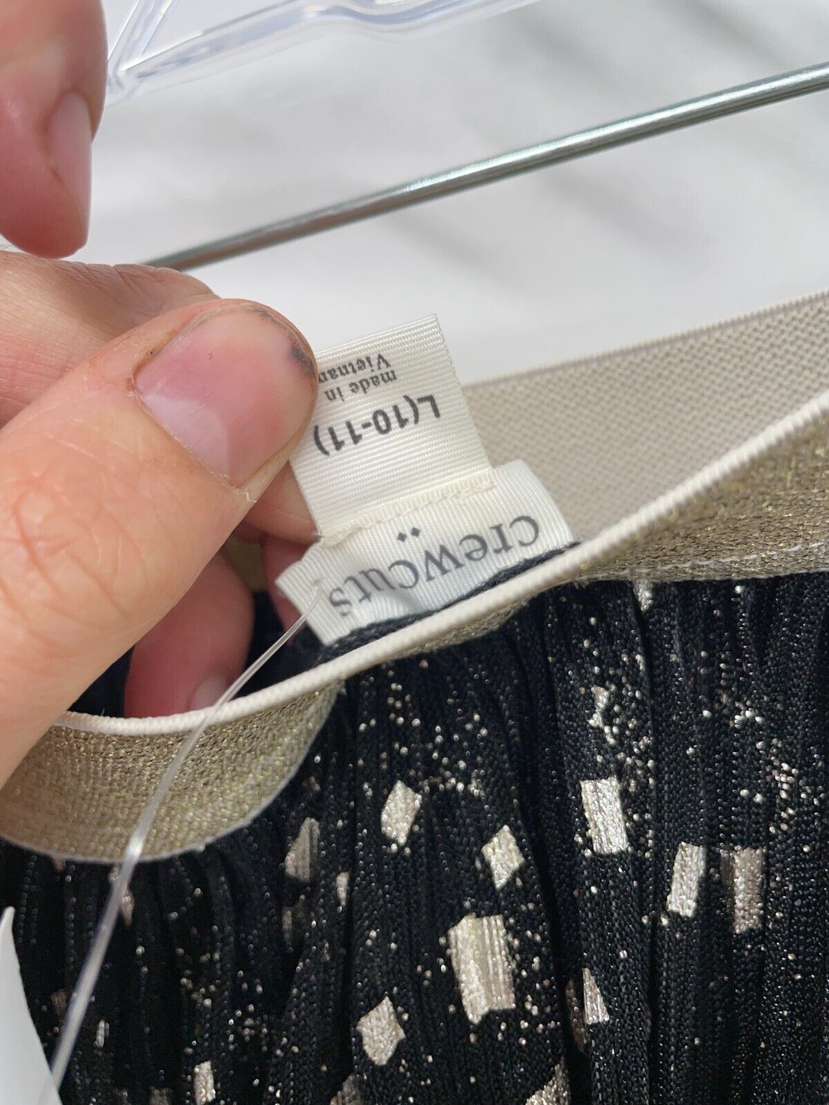 J. Crew Girls L Crewcuts Shimmer Skirt Black/Gold Pull-On Casual Party BL615 NWT