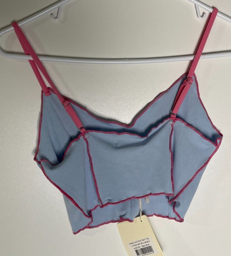 Peppermayo Women's 4 Sweet Lovin Knit Cropped Cami Top Baby Blue PM23-897