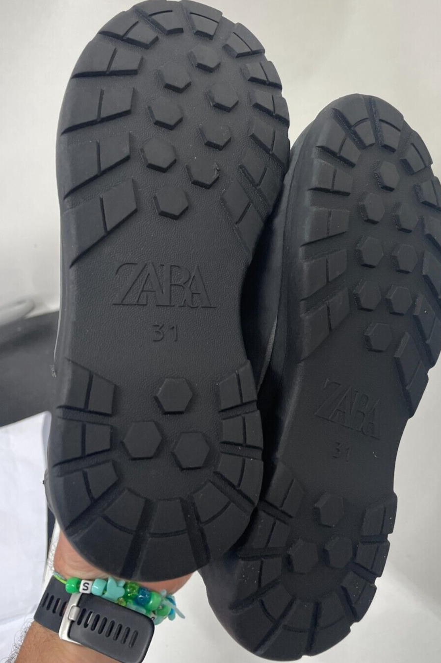 Zara Kids 31EU Goring Elastic Leather Ankle Boots Charcoal Gray 2137/030/802