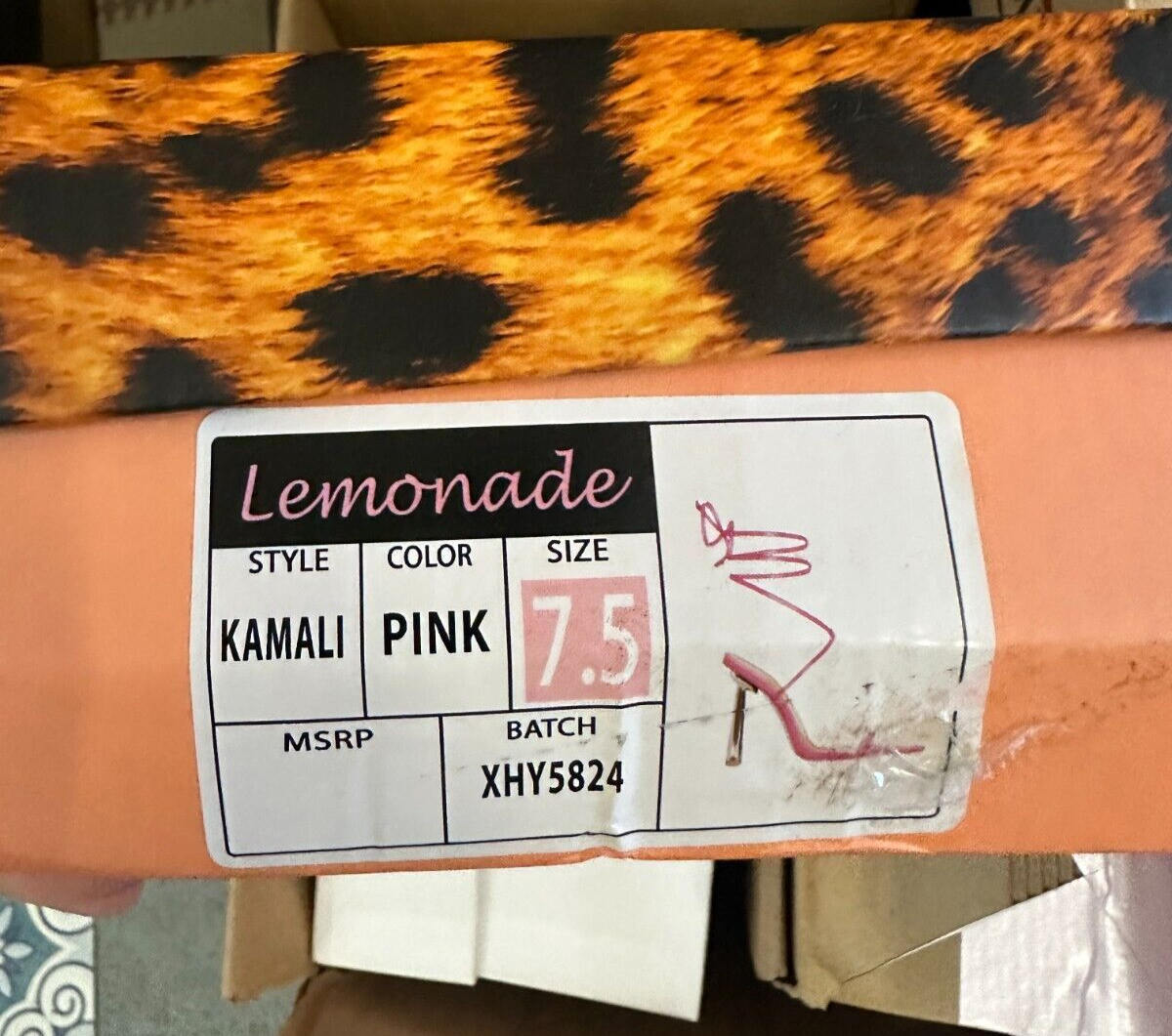 Lemonade Womens 7.5 Kamali Pink Perspex Strap Lace Up Point Toe Heels Barbiecore