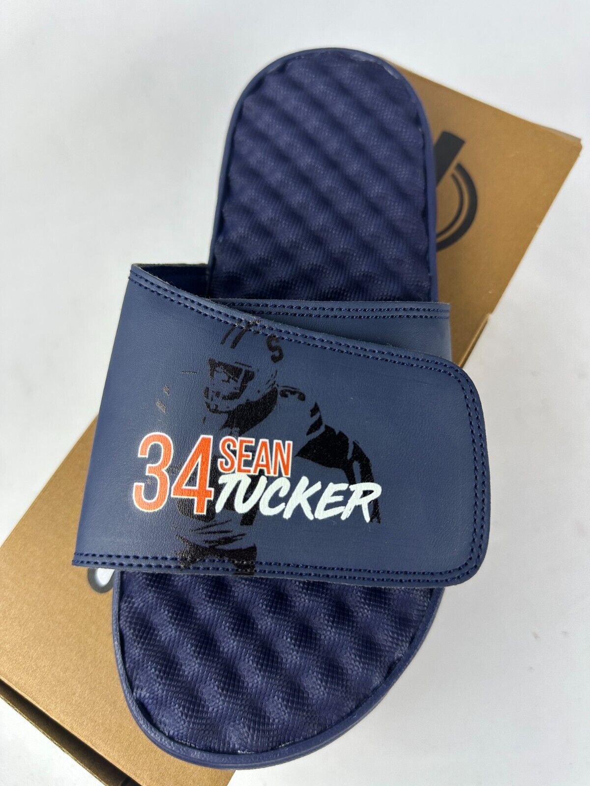 ISlide Men 9 Mantra 34 Sean Tucker Primary Navy Blue Slide Sandals Syracude Bucs