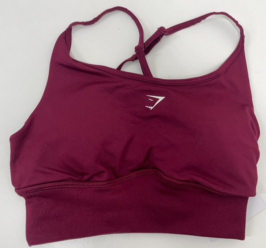 Gymshark Womens S Sweat Seamless Longline Sports Bra Plum Pink B4A5B-KBS1