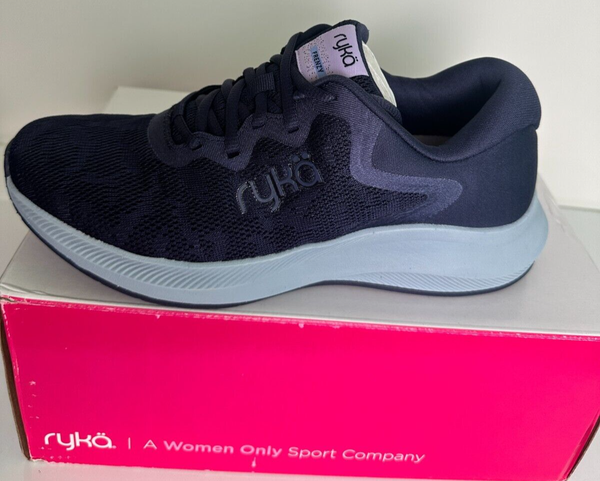 Ryka Women's 8.5 Frenzy Academy Blue Mesh Low Top Walking Shoe I8633F1401