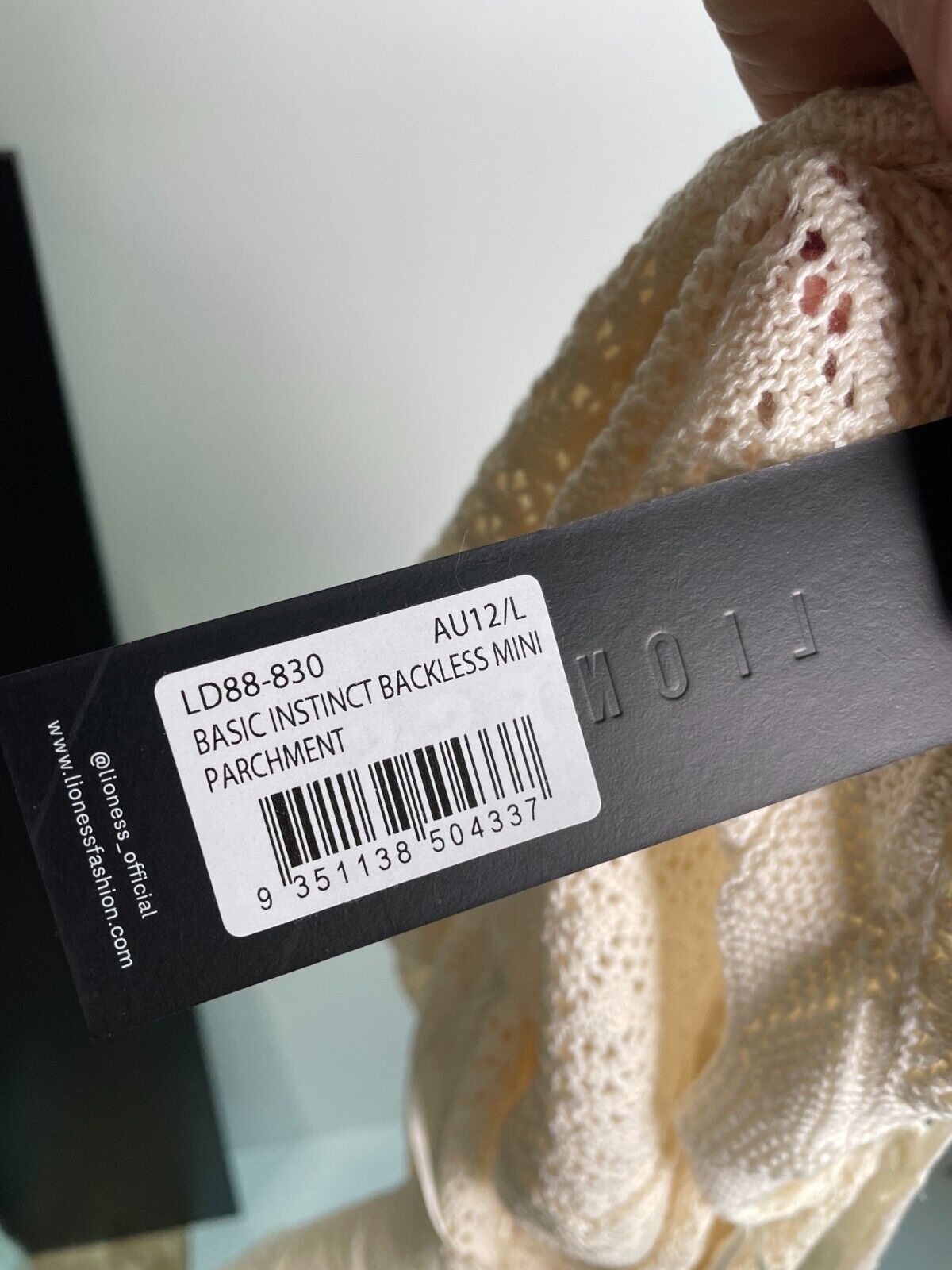 Lioness Womens L Basic Instinct Backless Crochet Mini Dress Ivory Showpo