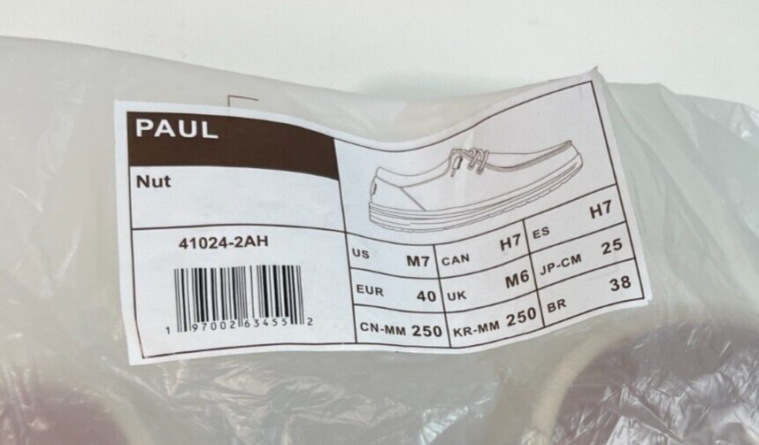 Hey Dude Men's 7 Paul Soft Leather Slip On Casual Shoes Nut Brown 41024-2AH