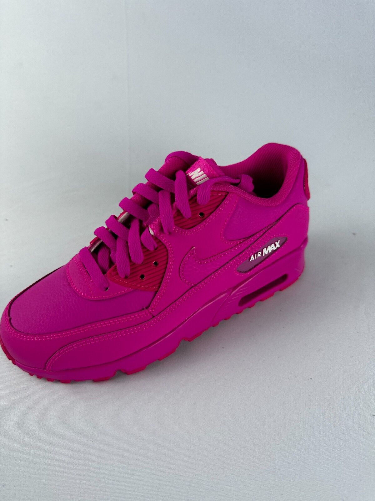 Nike Kids 4.5Y Air Max 90 LTR GS Laser Fuchsia Lifestyle Casual Shoes 833376 603