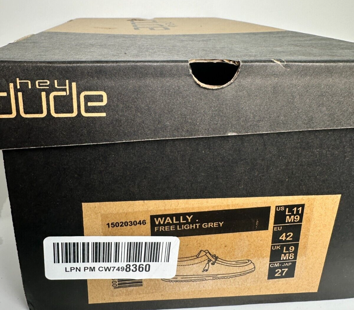 Hey Dude Men 9 Wally Free Slip On Loafer Comfort Shoes Free Light Gray 150203046