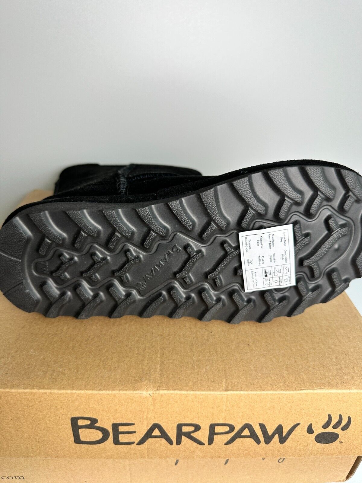 Bearpaw Women's 7 Elle Water Resistant Short Fur Boot Black Suede 1959W-011