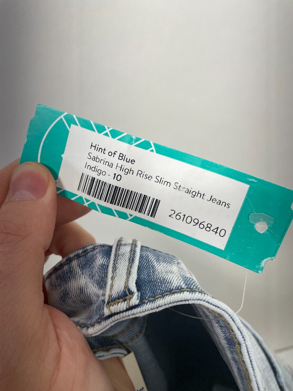 Hint of Blu Women's 10 Clever High Waist Slim Straight Leg Jeans Indigo Raw Hem