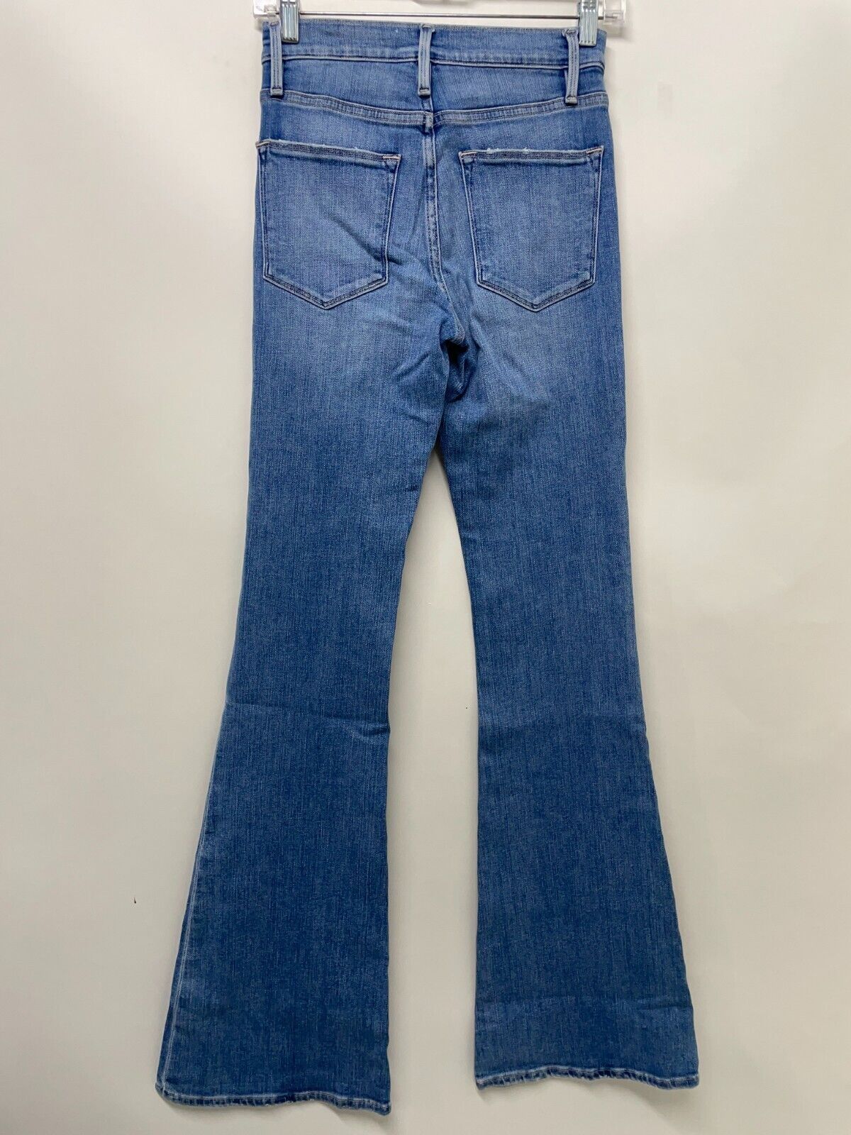 FRAME Denim Women's 25 Le High Flare Jeans Hidalgo Blue Super Stretch LHF793