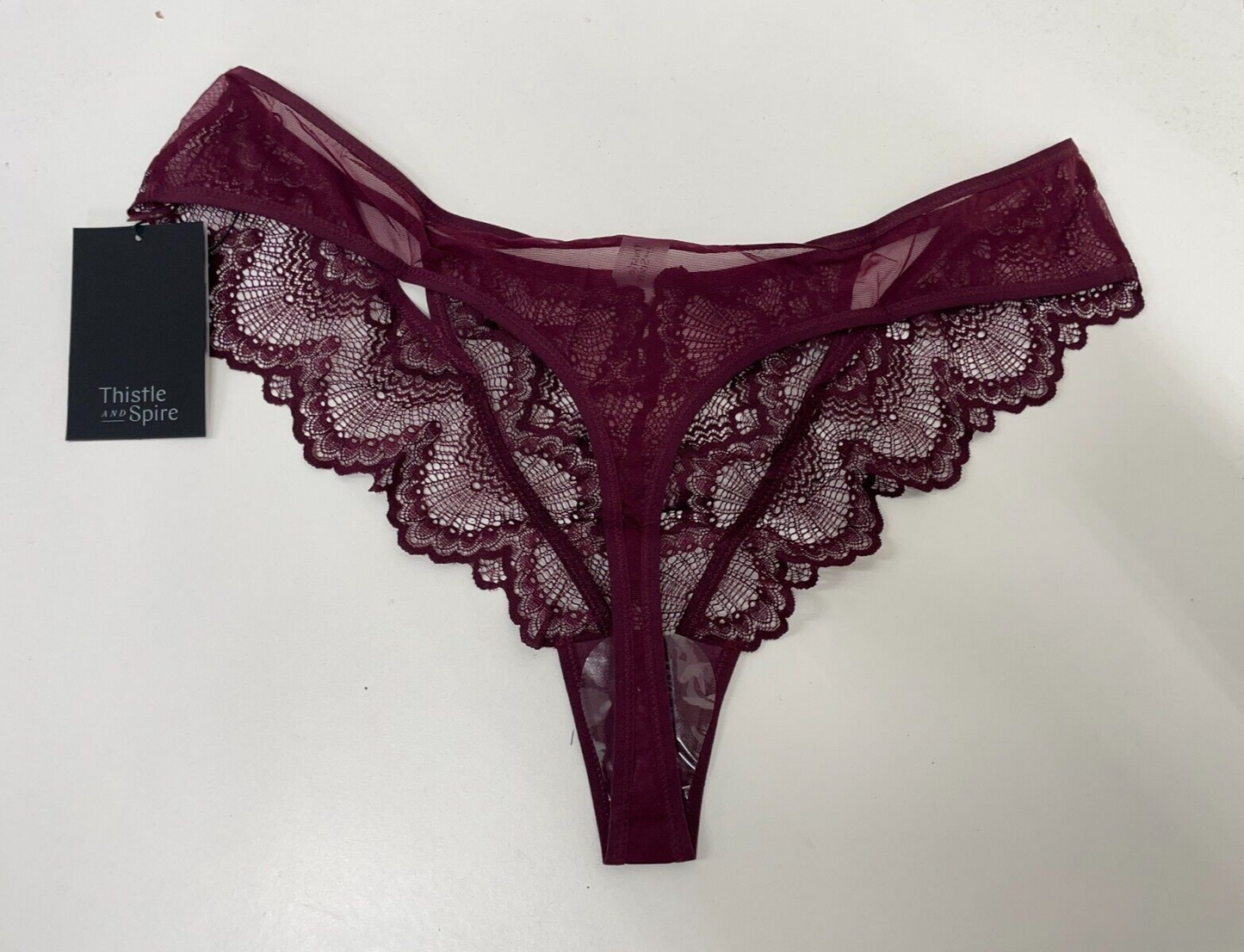 Thistle & Spire Womens 1X Lot of 3 Kane Cutout Thong, Panty & Garter Cherry