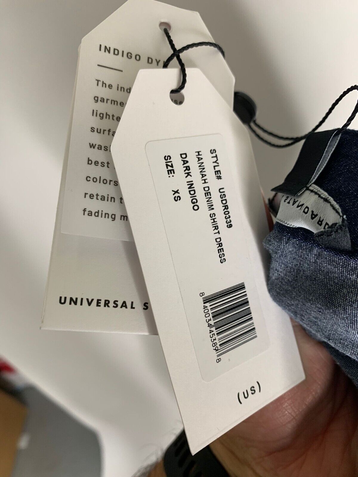 Universal Standard Womens XS Dark Indigo Hannah Denim Shirt Dress Shift
