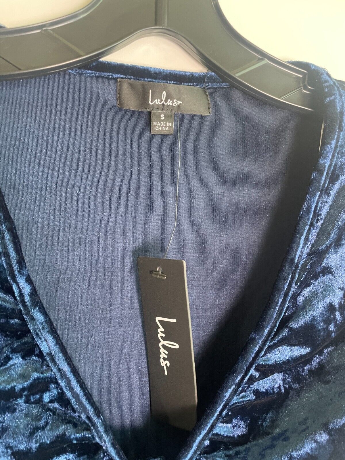 Lulus Womens S Perfectly Pleased Velvet Ruched Long Sleeve Bodysuit Navy Blue