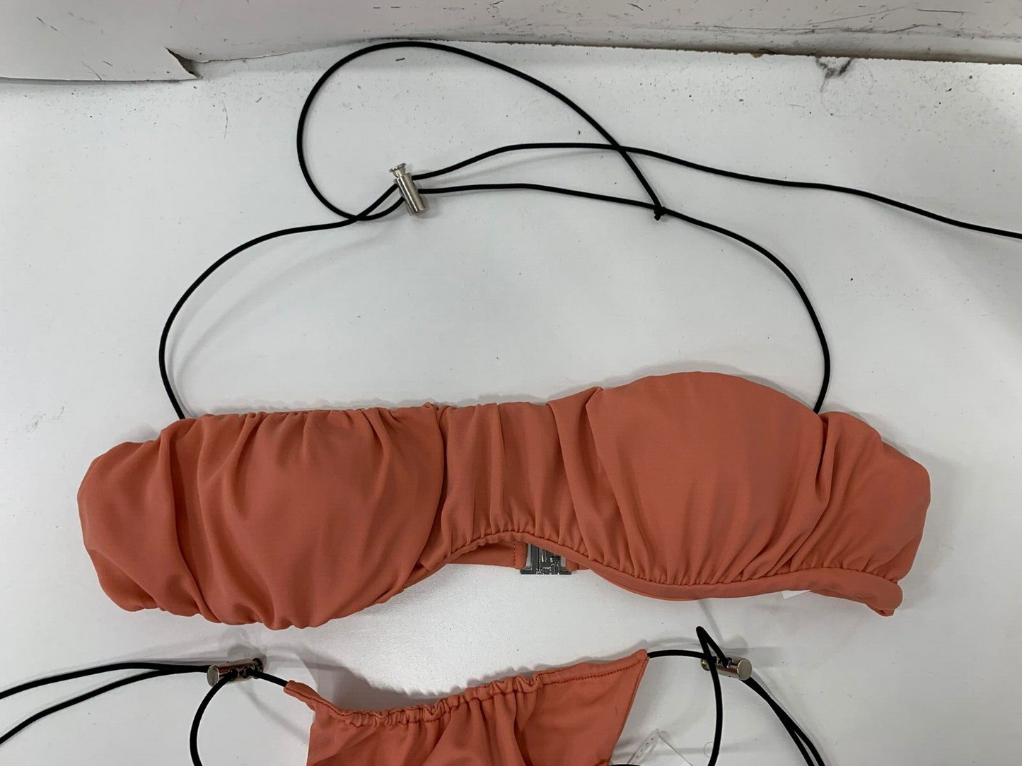 Netta Womens S BS Matte Crabapple The Ruched Suit Bikini Top & Bottom Swimsuit