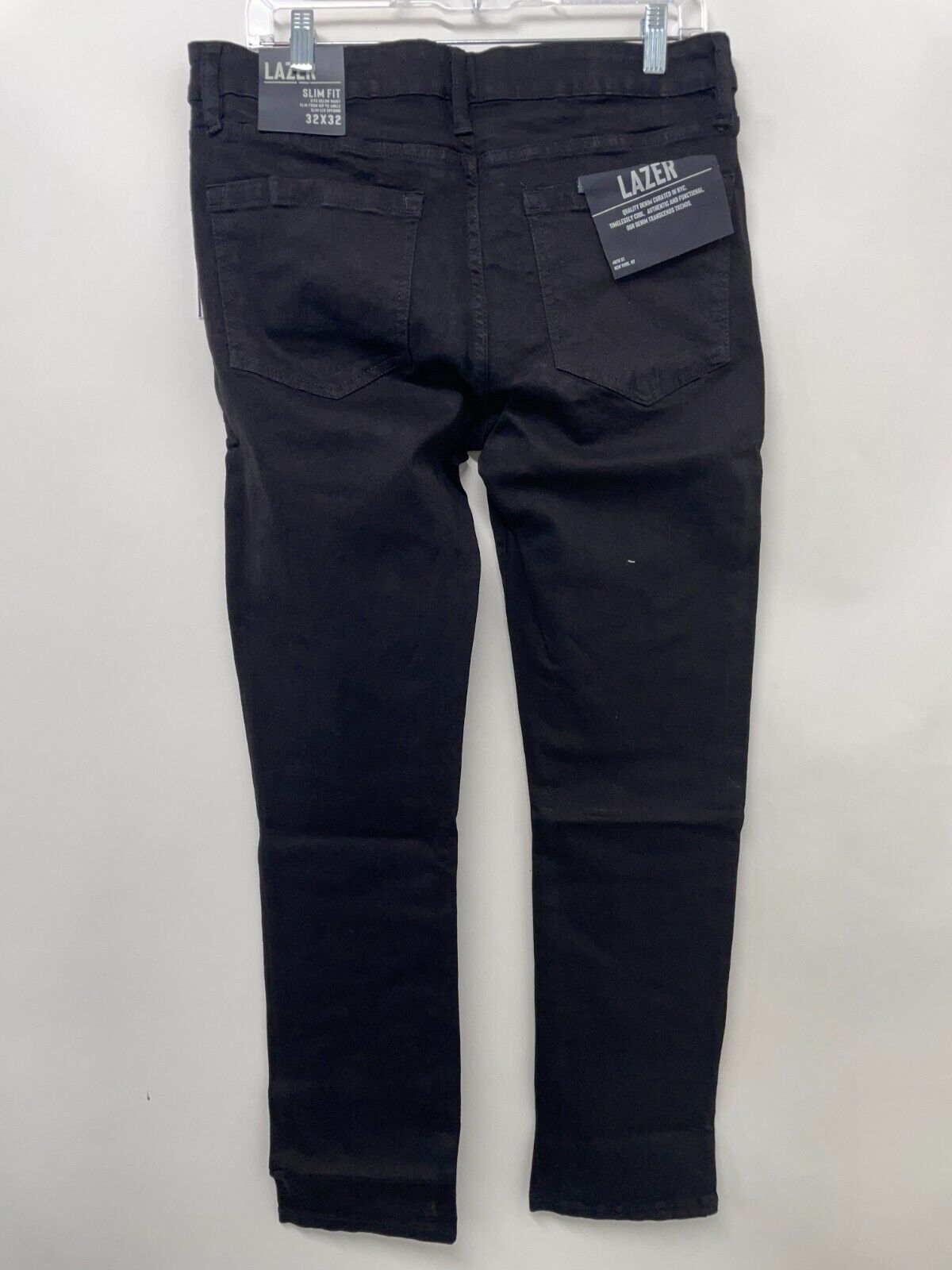 Lazer Men's 32x32 Slim Fit 5-Pocket Jean Black Straight Leg Mid Rise ML83595 NWT