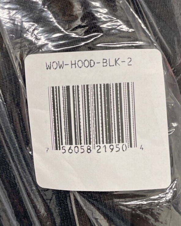 World of Women Women's L WoW Fleece Hoodie Sweatshirt Black Spellout Pockets NWT