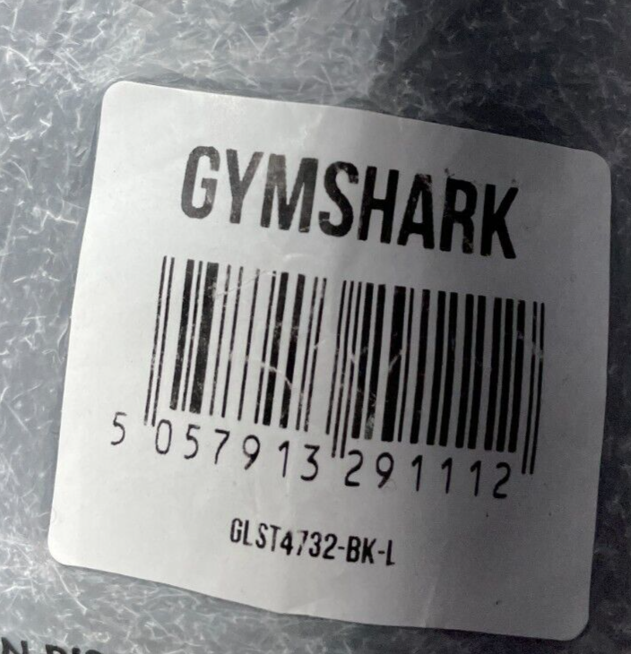 Gymshark Womens L Essential Tee T-Shirt Black Short Sleeve Tie Up Crop Asym Hem