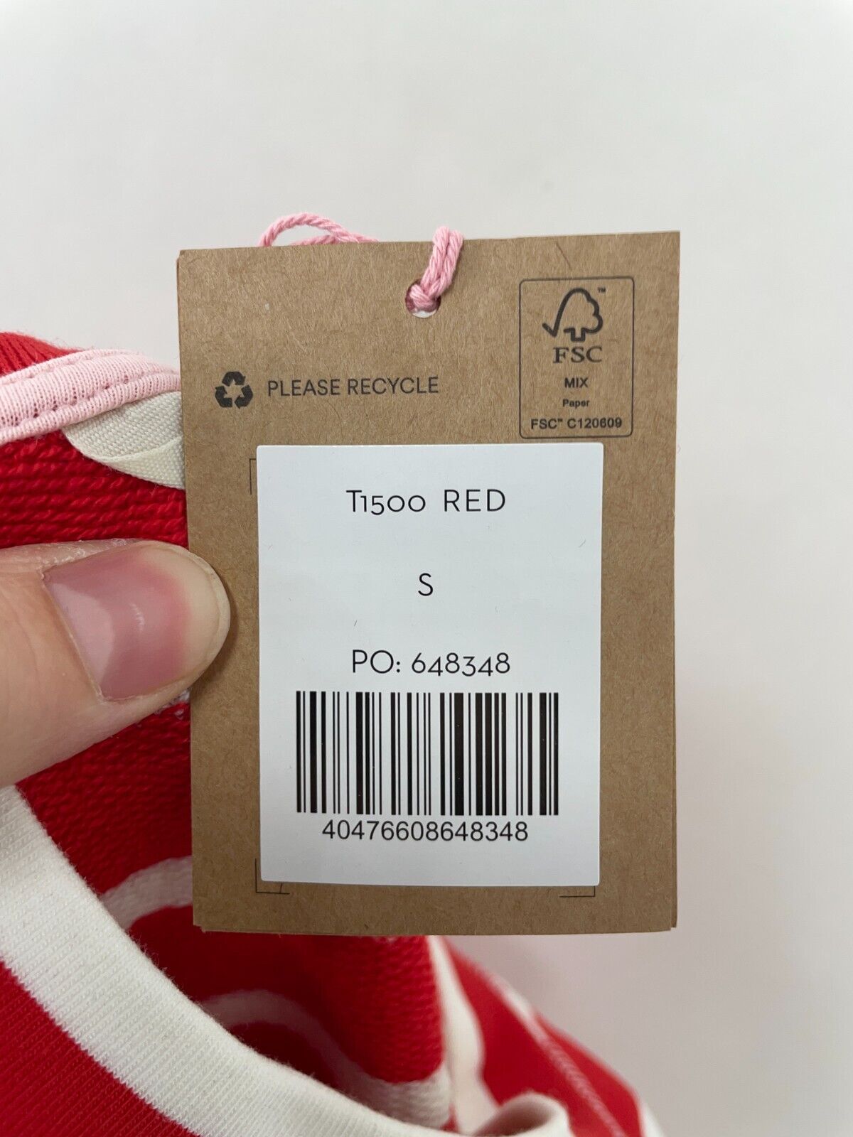 Boden Womens S Raglan Hotch Sweatshirt Red White Striped Long Sleeve T1500-Red