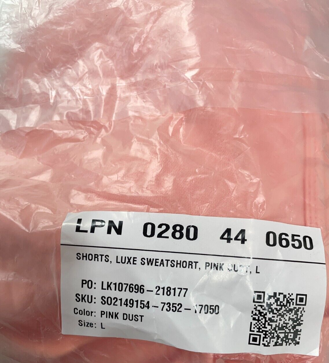 Fabletics Womens L Lounge Terry Gym Short Pink Dust Curved Hem SO2149154-7352