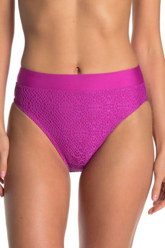 Ella Moss Womens XS Fuchsia Pink Crochet High Waist Bikini Bottoms