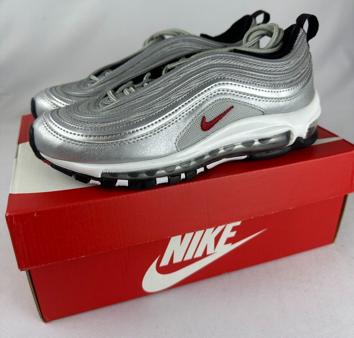 Nike Youth 5Y Air Max 97 OG QS Silver Bullet Running Shoes