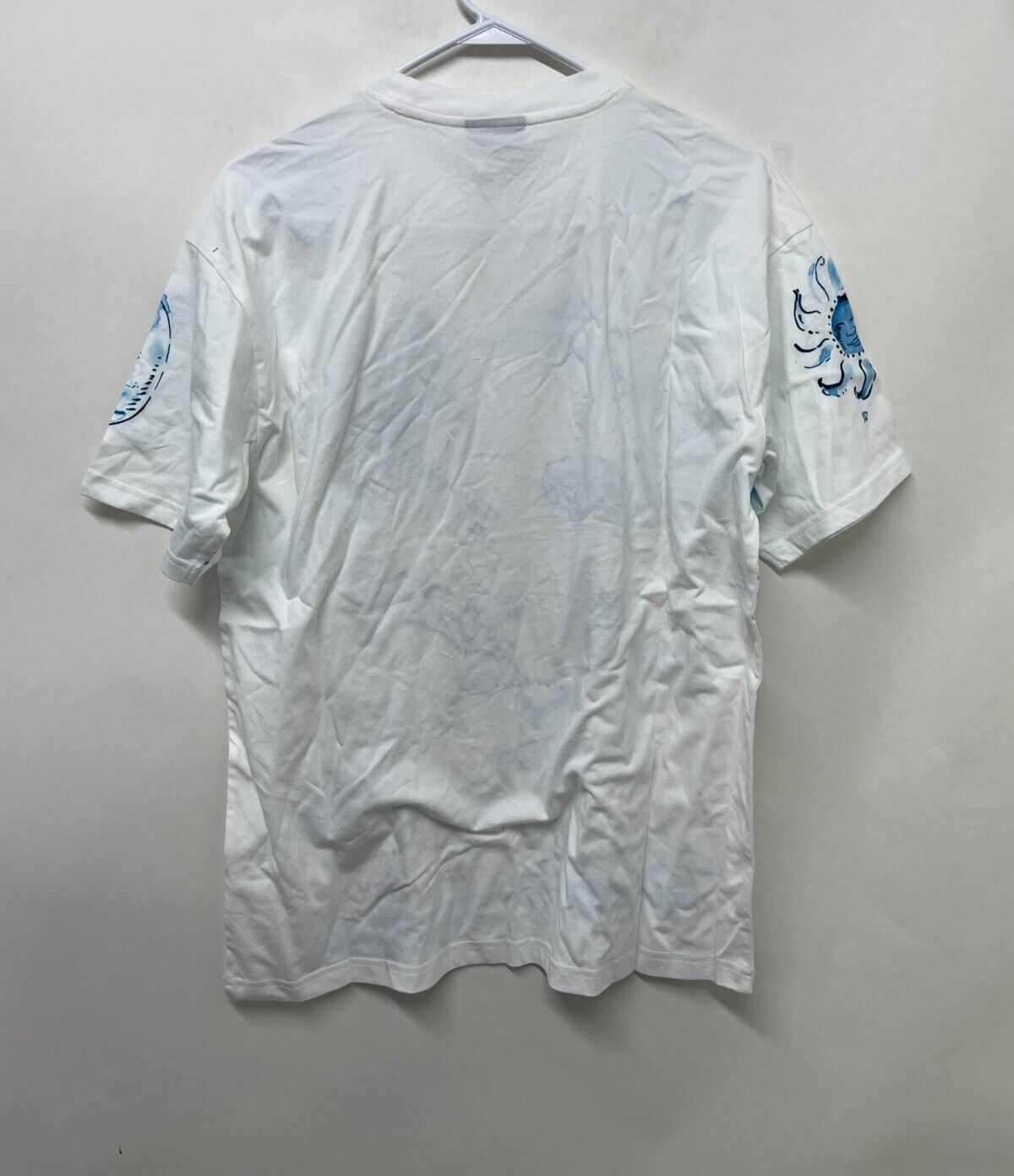 Teddy Fresh Mens XL Short Sleeve Graphic T-Shirt White Cupid Angel Animal Print