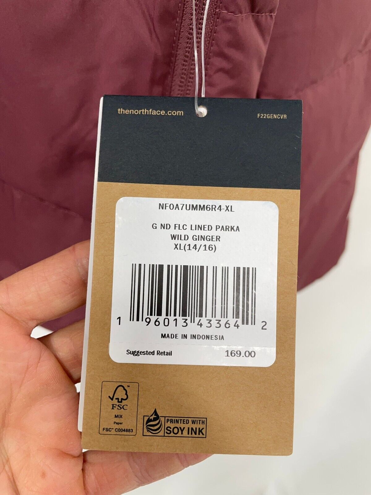 The North Face Girls XL 14/16 North Down Filled Fleece Lined Jacket Parka Mauve