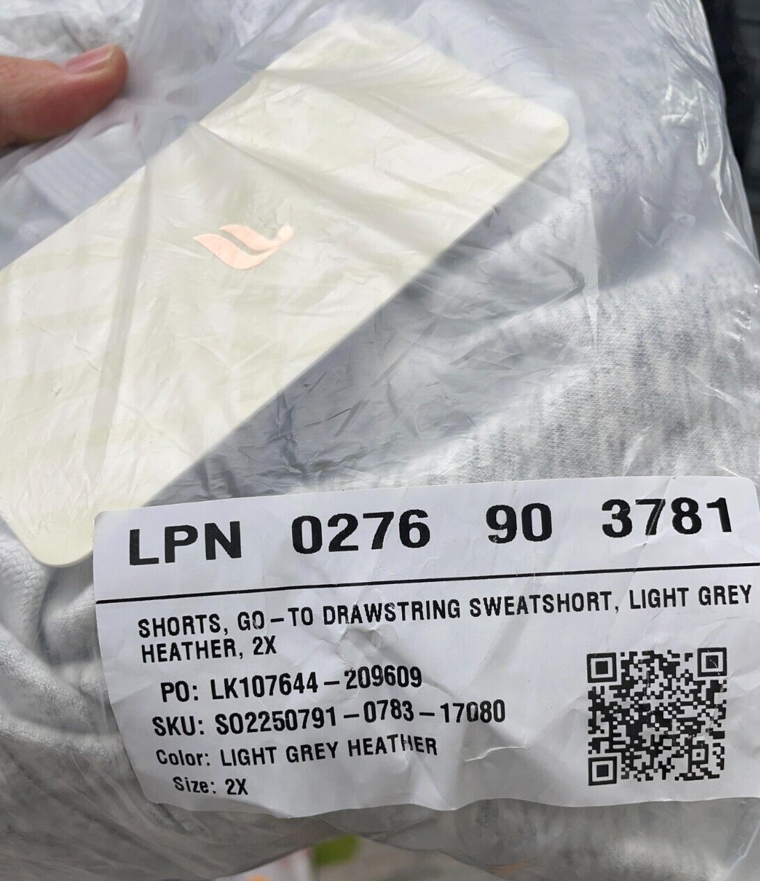 Fabletics Women's Plus 2X Go-To Drawstring Sweatshort Light Grey Heather NWT