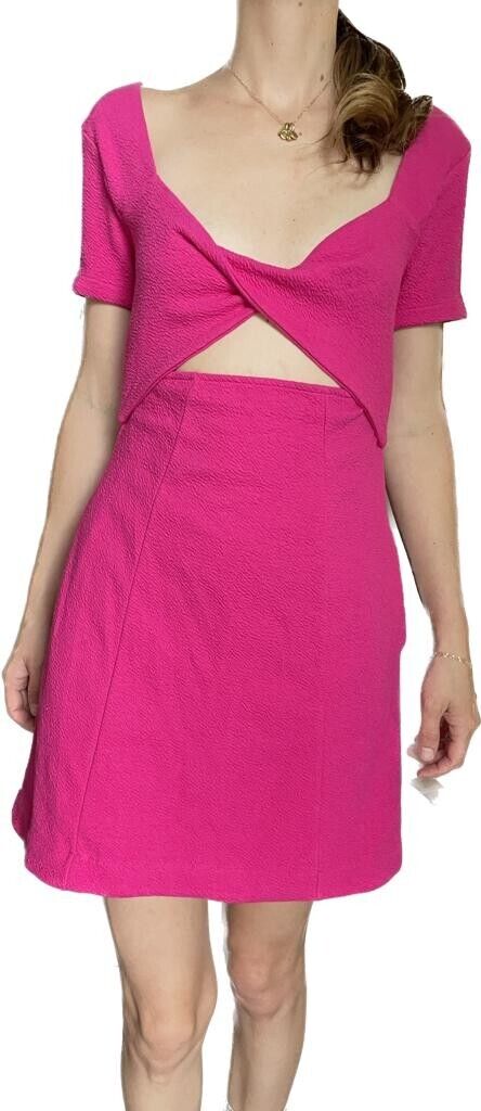 Maeve by anthropologie Womens XS Cut-Out Mini Dress Twist Pink