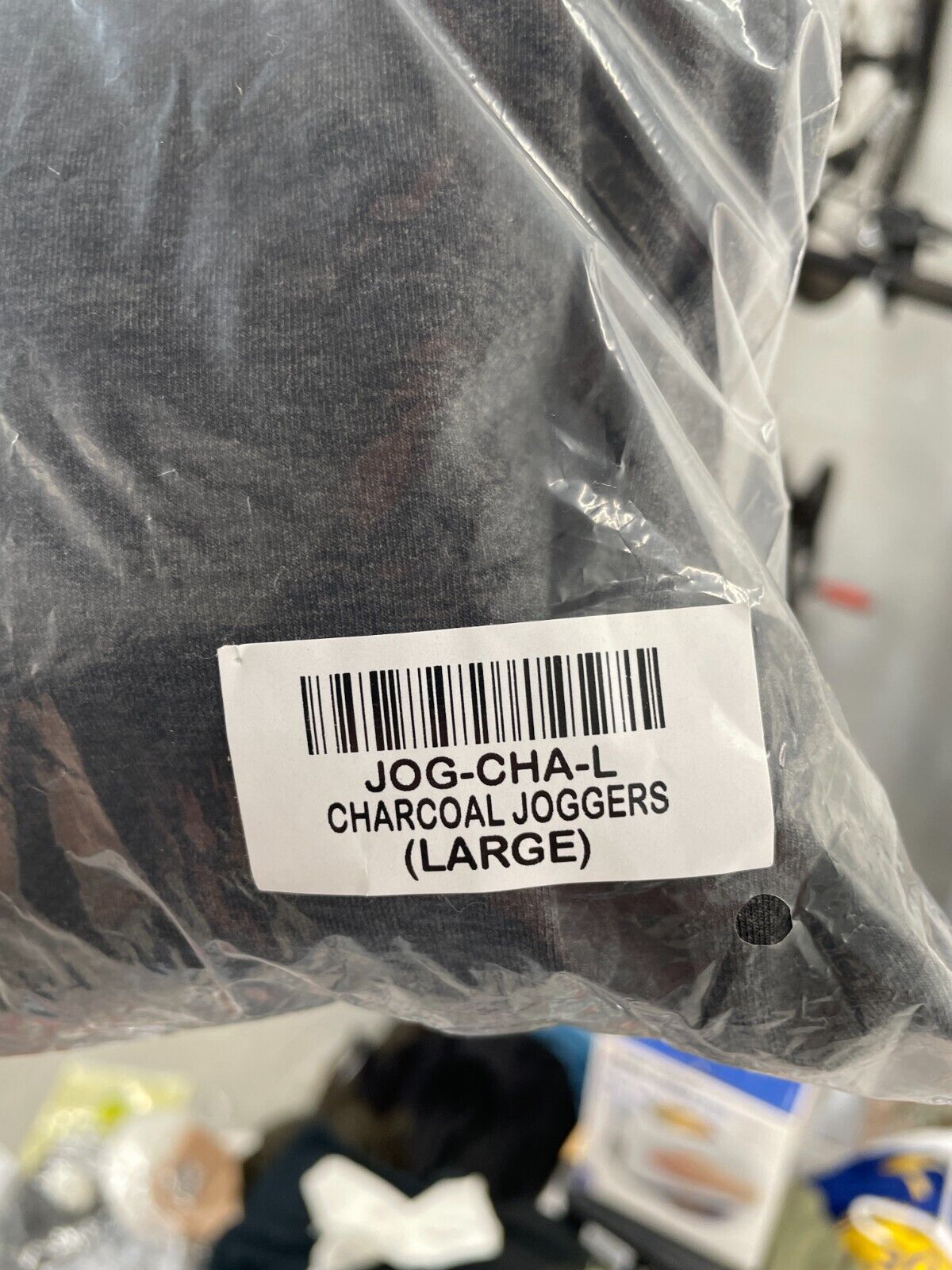 Fresh Clean Threads Mens L Day Off Jogger Charcoal Gray Ribbed Hem Stretch Pants