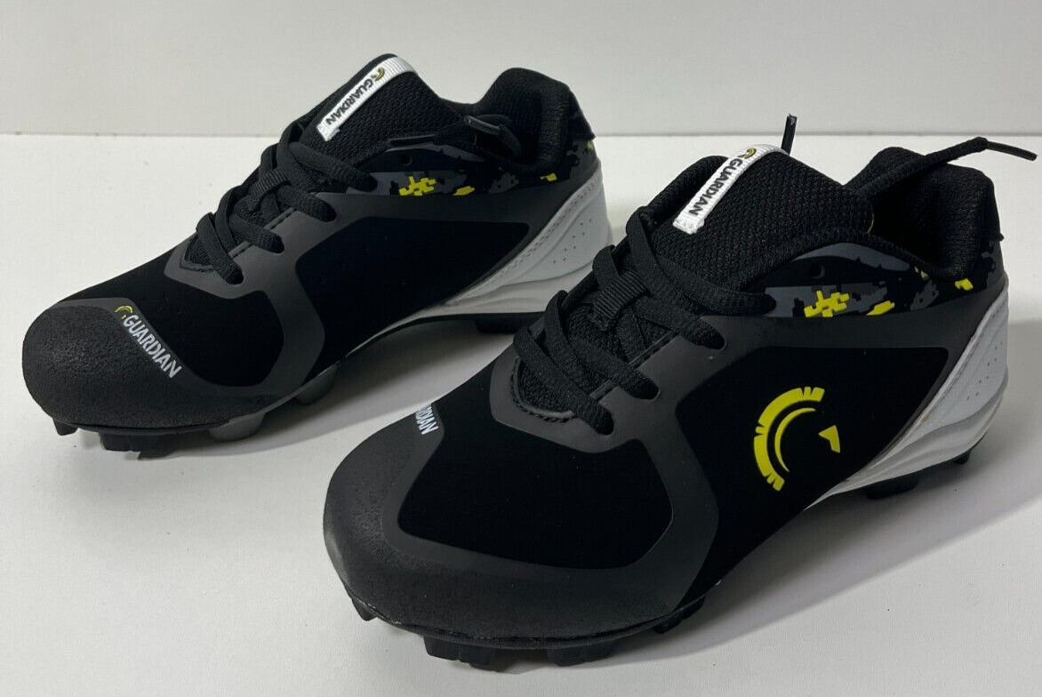 Guardian Youth Size 2 Blaze Lime Lace Up Low Top Baseball & Softball Cleat Black