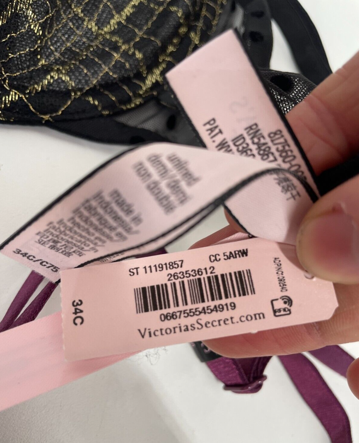 Victoria's Secret Women's 34C Lot of 2 Sexy Tee Unlined Demi Bra Plaid & Leopard