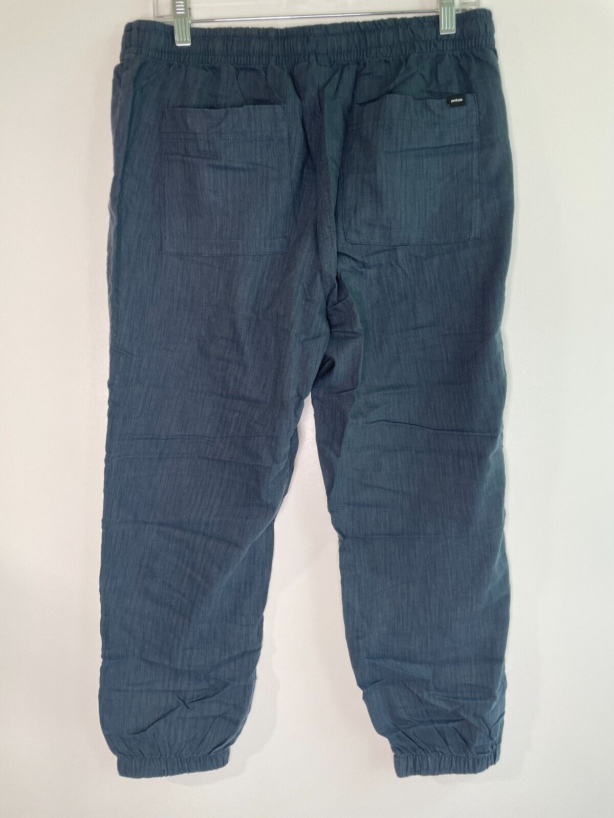 PrAna Womens L Wild Summer Joggers Bluefin Mid Rise Pants Organic Cotton 1973361