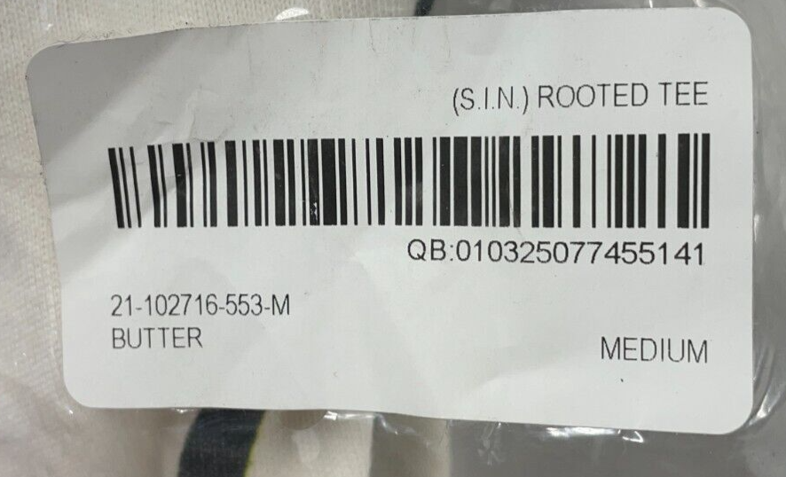 Civil Regime Mens M Rooted Tee Butter Oversized Fit Graphic T Shirt Darc Sport