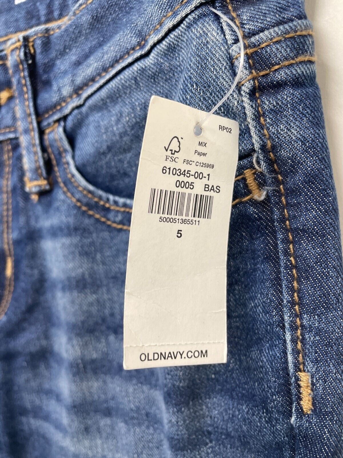 Old Navy Boys 5 Straight Non-Stretch Jeans 2-Pack Dark Blue Built-in Tough NWT