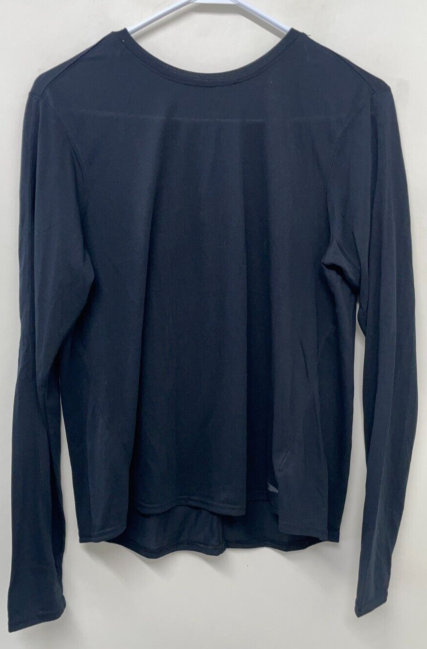 Brooks Running Womens L Distance Long Sleeve Shirt Top Black Classic Fit 221543