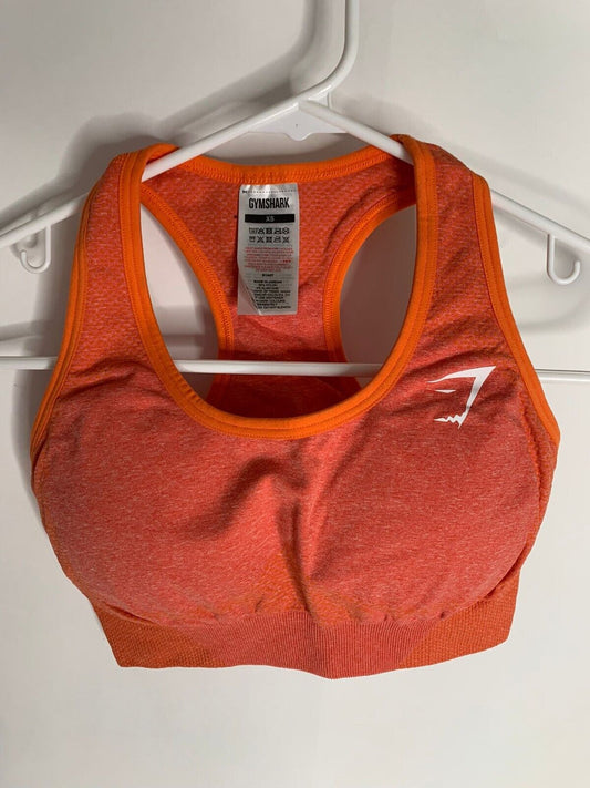 Gymshark Womens XS Vital Seamless 2.0 Sports Bra Apricot Orange Marl