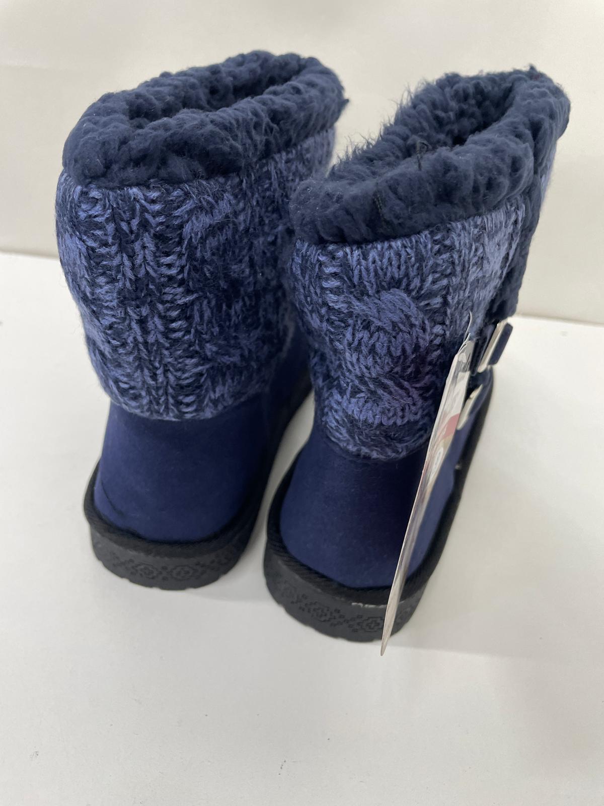 Muk Luks Essentials Womens Navy Blue Alyx Boots 15023-410 Sherpa Ankle Winter