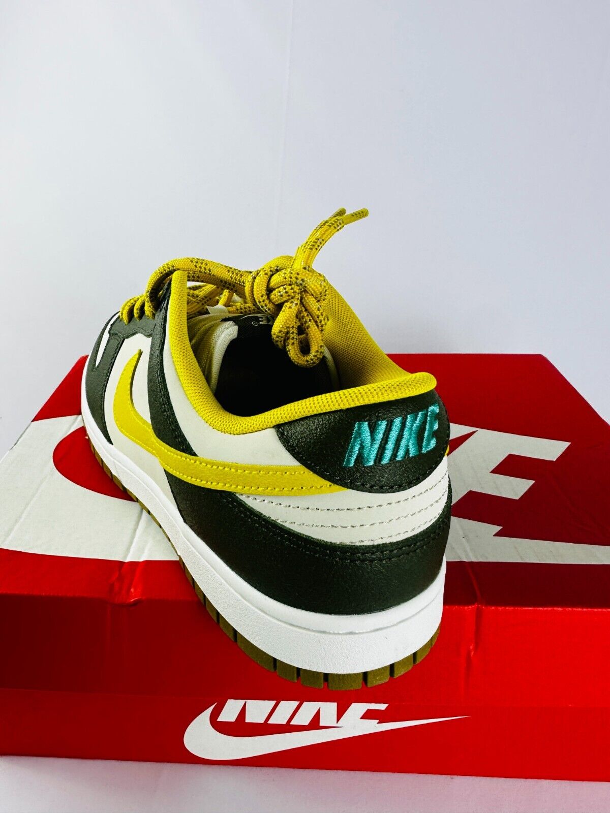 Nike Men's 11.5 Dunk Low Retro Premium Cargo Khaki Vivid Sulfur Shoes FV3629 371