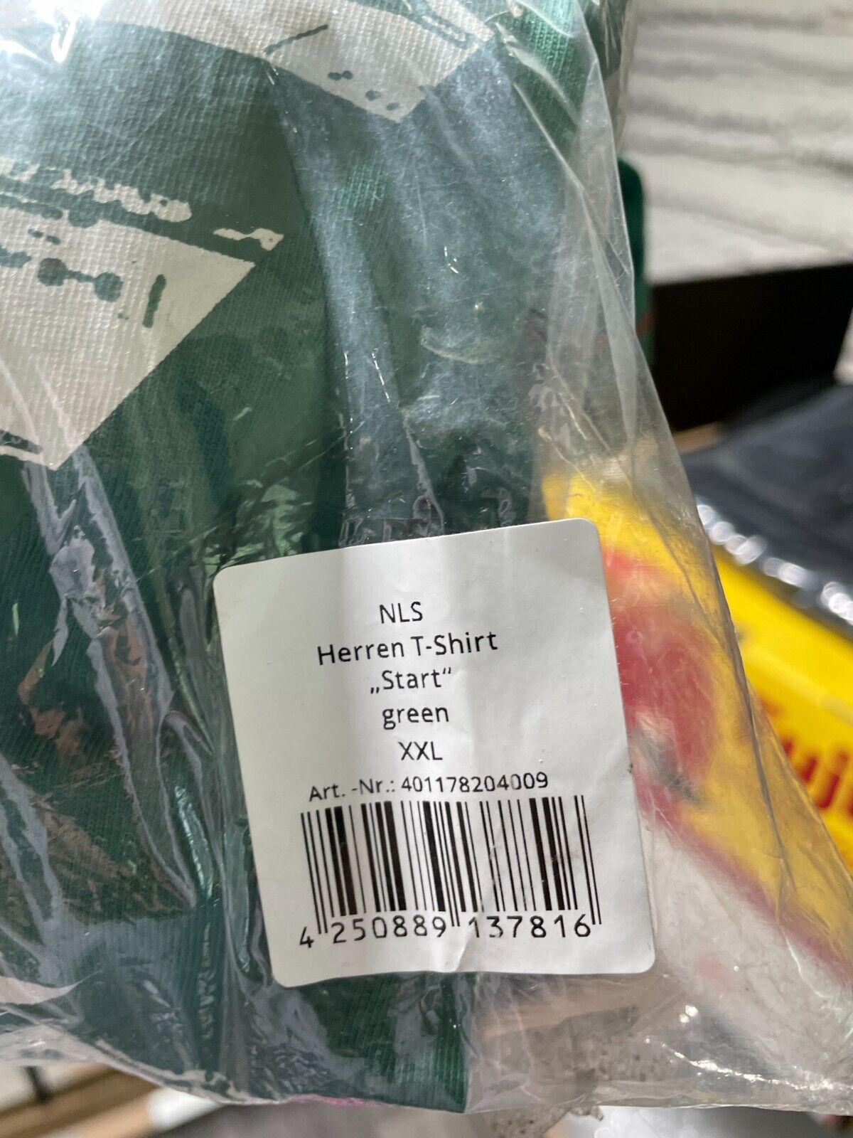 Langstrecken-Serle Mens XXL NLS Herren Start Graphic T-Shirt Green Short Sleeve