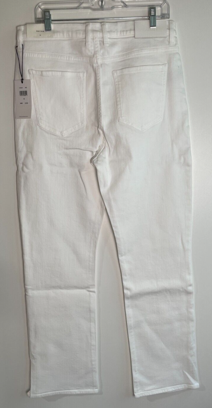 7 For All Mankind Womens 32 Easy Slim Jean Brilliant White Straight Leg 7U394672