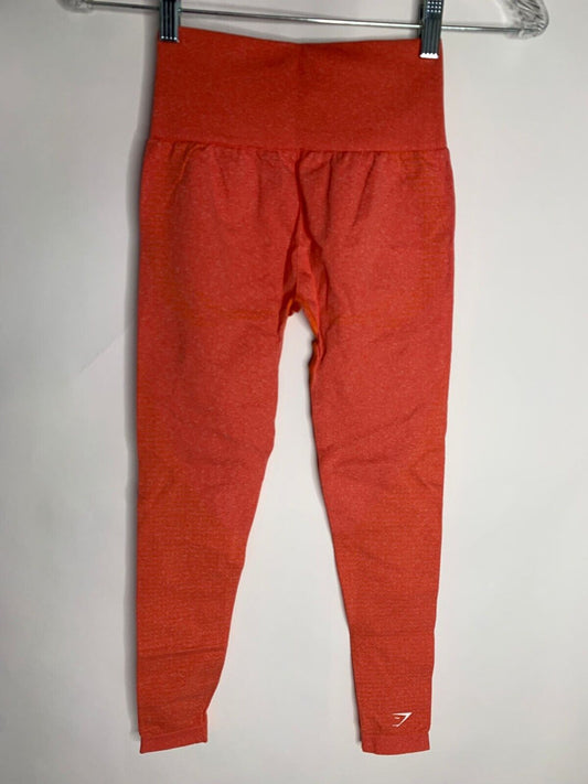 Gymshark Womens S Vital Seamless 2.0 Legging Orange Marl Yoga Pant Gym Athletic