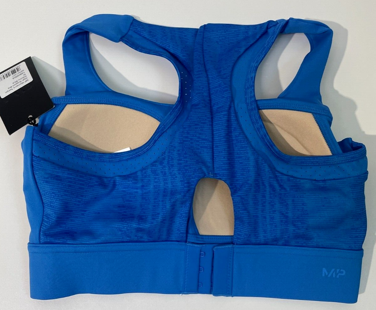 MP Womens M Tempo High Support Racerback Sports Bra Electric Blue MyProtein
