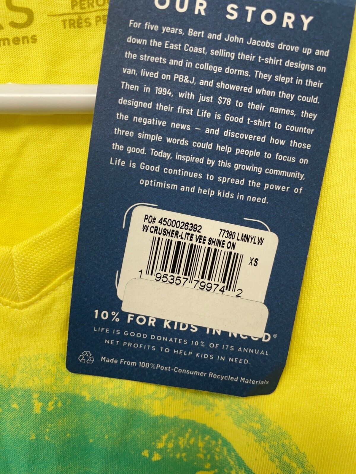 Life Is Good Womens XS T-Shirt Lemon Yellow Shine On Lighthouse Crusher Lite Tee