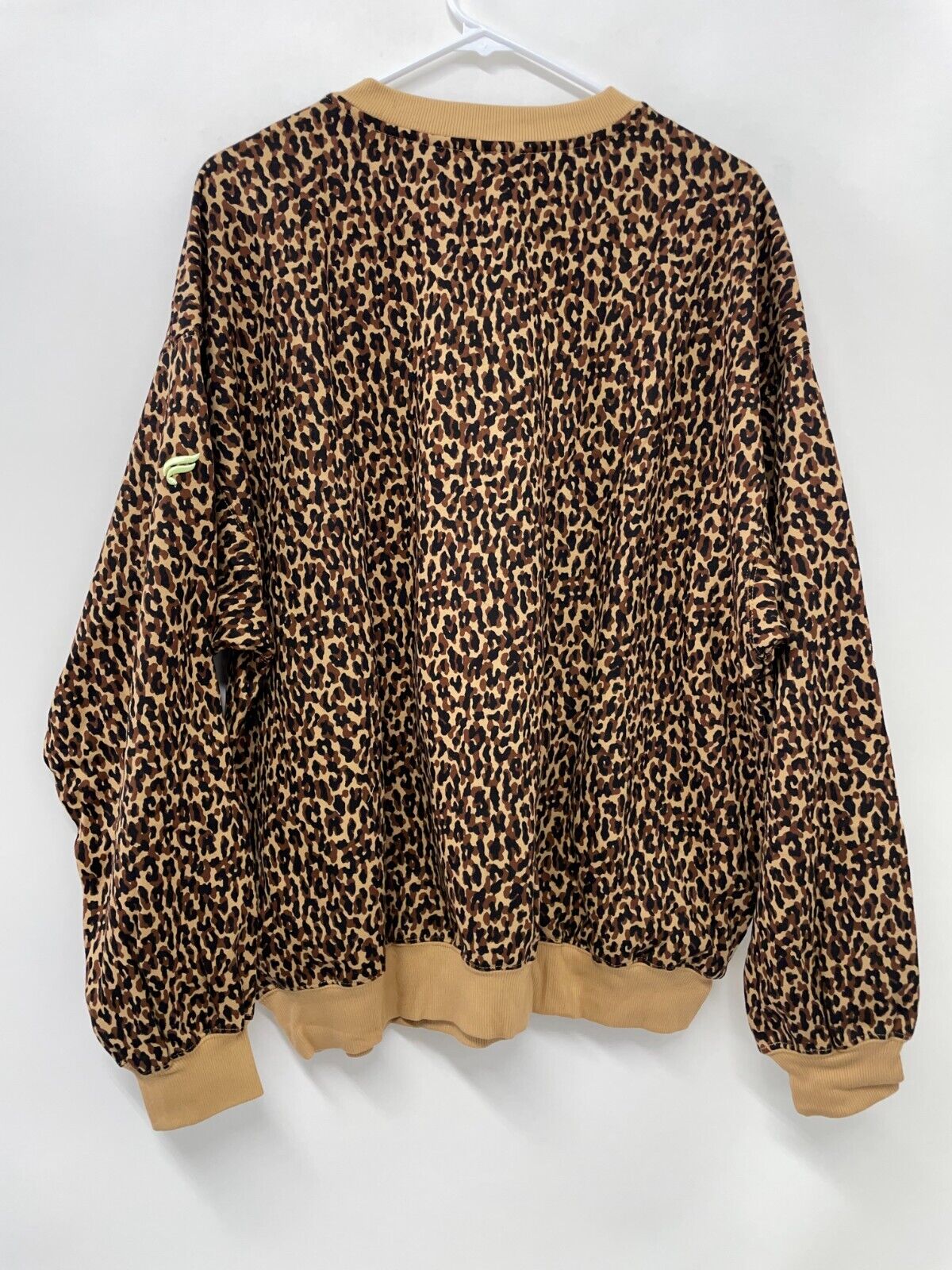 Fabletics Womens XXL/1X Forever Fleece Crewneck Sweatshirt Wavy Cheetah Pullover